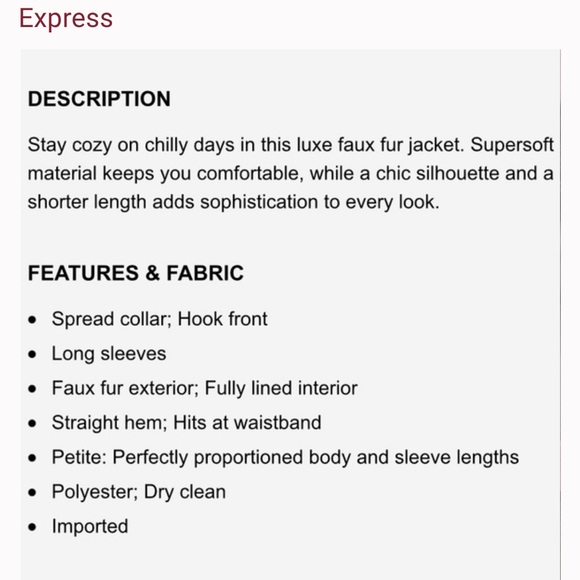 Express Faux Fur Coat - Picture 7 of 9